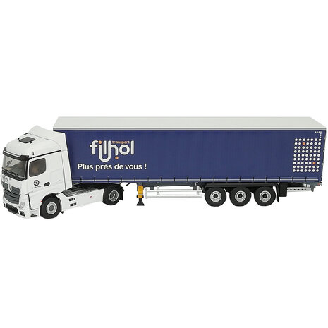 Mercedes-Benz Mercedes-Benz Actros 1845 Truck 4x2 + Curtainside Semi Trailer 3 Axle 'Filhol Transports' 2016 - 1:43 - Eligor Mercedes-Benz Mercedes-Benz Actros 1845 Truck 4x2 + Curtainside Semi Trailer 3 Axle 'Filhol Transports' 2016 - 1:43 - Eligor