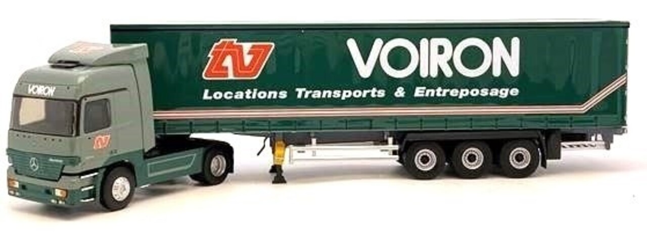 Mercedes-Benz Mercedes-Benz Actros 1844 Truck 4x2 + Curtainside Semi Trailer 3 Axle 'Voiron Transports' 2008 - 1:43 - Eligor