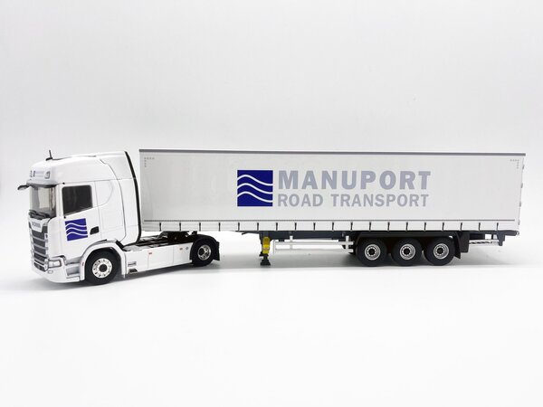 Scania Scania S500 V8 Truck 4x2 +Semi Curtainside Trailer 3 Axle 'Manuport Transports' 2018 - 1:43 - Eligor