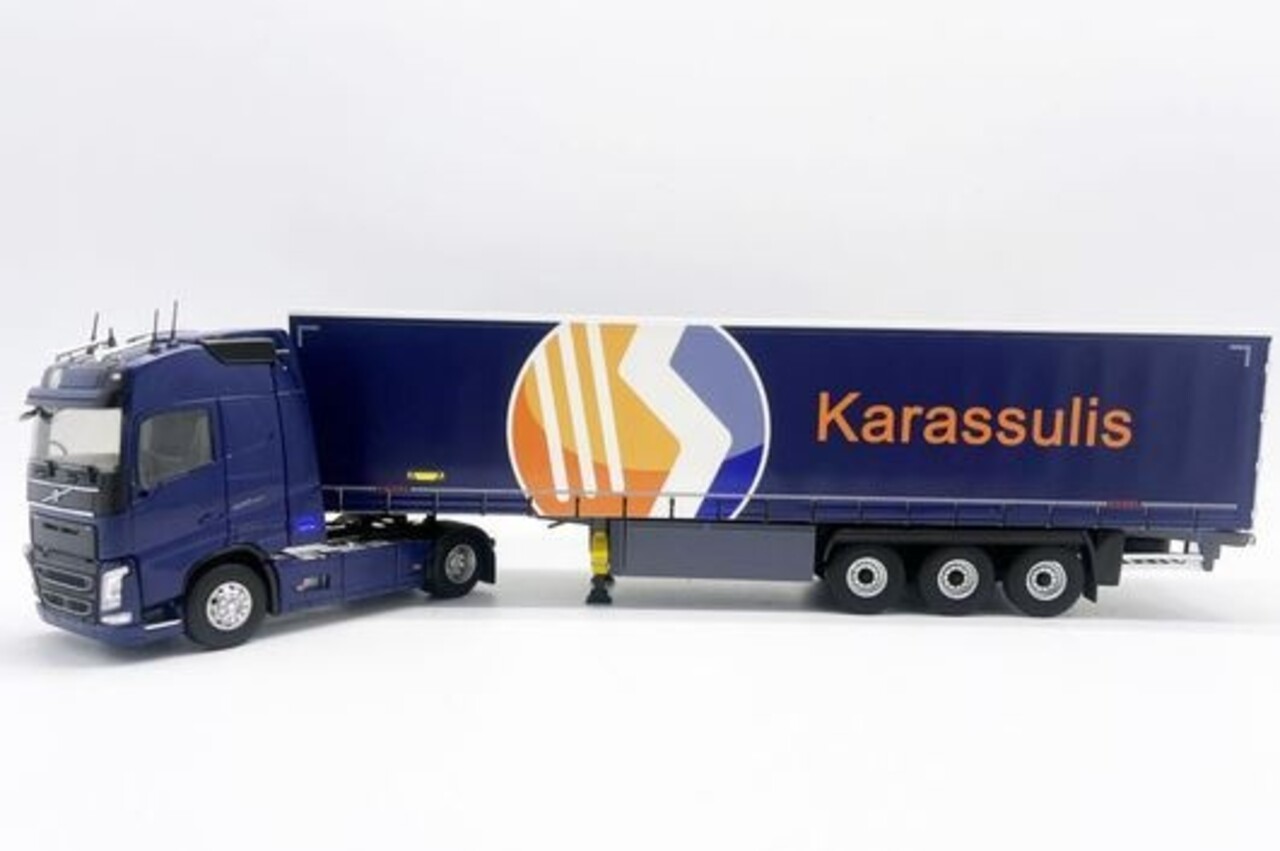Volvo Volvo FH4 500 Truck 4x2 + Curtainside Semitrailer 3 Axle 'Karassulis Transports' 2020 - 1:43 - Eligor Volvo Volvo FH4 500 Truck 4x2 + Curtainside Semitrailer 3 Axle 'Karassulis Transports' 2020 - 1:43 - Eligor