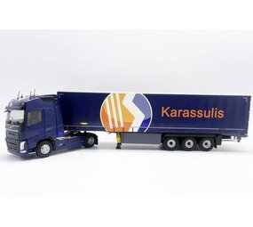 Volvo Volvo FH4 500 Truck 4x2 + Curtainside Semitrailer 3 Axle 'Karassulis Transports' 2020 - 1:43 - Eligor