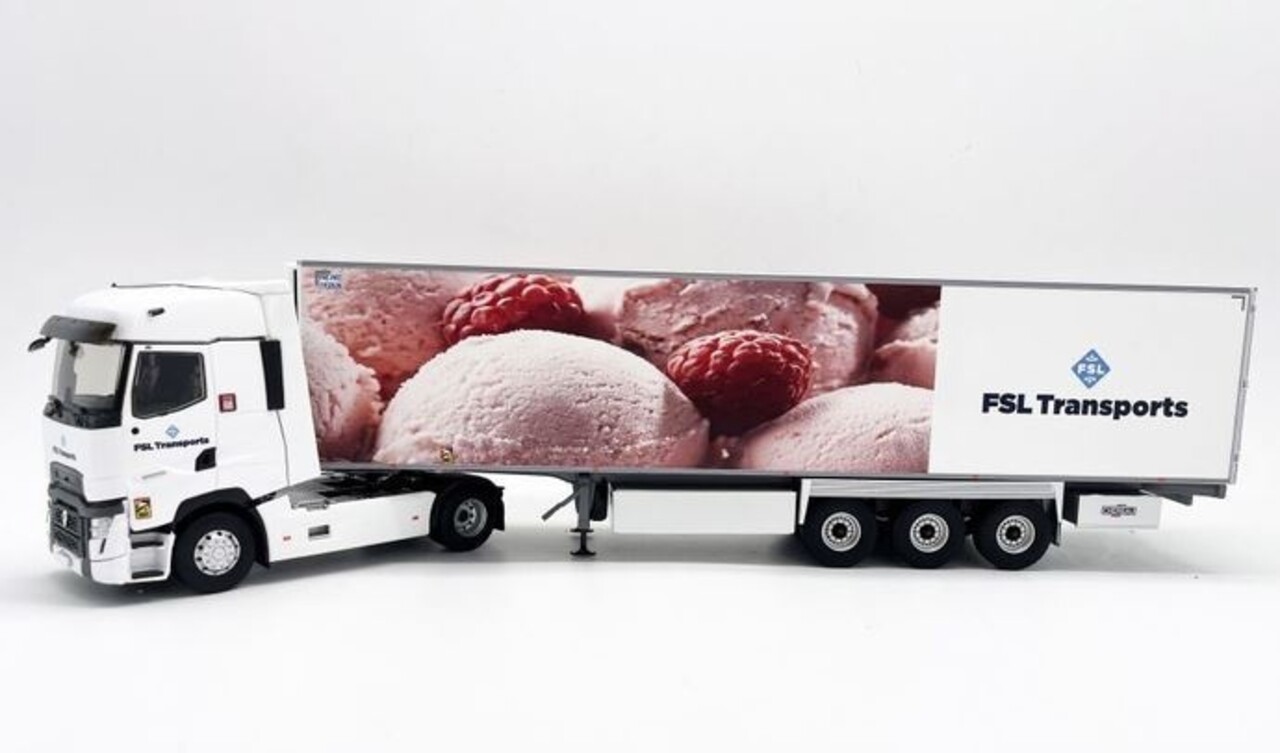 Renault Renault T-Line High Truck 4x2 + Reefer Semi Trailer 3 Axle 'FSL Transports' 2021 - 1:43 - Eligor Renault Renault T-Line High Truck 4x2 + Reefer Semi Trailer 3 Axle 'FSL Transports' 2021 - 1:43 - Eligor