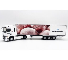 Renault Renault T-Line High Truck 4x2 + Reefer Semi Trailer 3 Axle 'FSL Transports' 2021 - 1:43 - Eligor