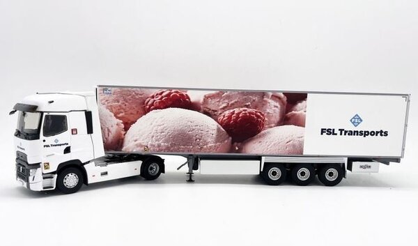 Renault Renault T-Line High Truck 4x2 + Reefer Semi Trailer 3 Axle 'FSL Transports' 2021 - 1:43 - Eligor Renault Renault T-Line High Truck 4x2 + Reefer Semi Trailer 3 Axle 'FSL Transports' 2021 - 1:43 - Eligor
