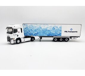 Renault Renault T-Line High Truck 4x2 + Reefer Semi Trailer 3 Axle 'FSL Transports' 2021 - 1:43 - Eligor