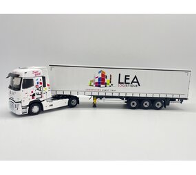 Renault Renault T520 High Truck 4x2 + Curtainside Semi Trailer 3 Axle 'LEA Transports' 2021 - 1:43 - Eligor