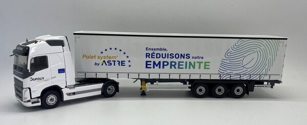Volvo Volvo FH4 500 Truck 4x2 + Curtainside Semitrailer 3 Axle 'Astre Transports' 2020 - 1:43 - Eligor