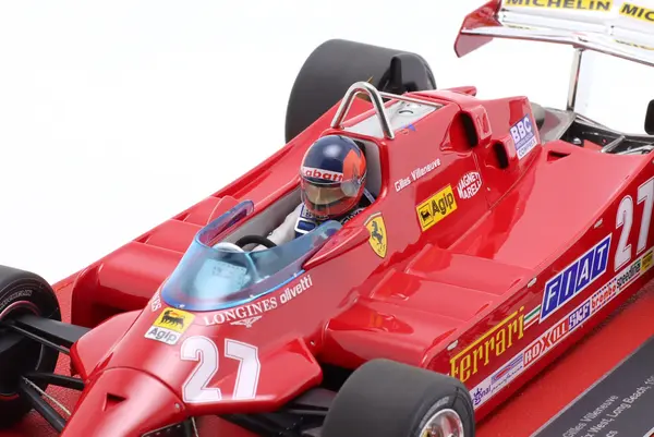 Formule 1 Ferrari 126CX Comprex Turbo #27 GP Ovest Long Beach USA 1991 + Pilot Figure (G.Villeneuve) + Showcase - 1:18 - GP Replicas Formule 1 Ferrari 126CX Comprex Turbo #27 GP Ovest Long Beach USA 1991 + Pilot Figure (G.Villeneuve) + Showcase - 1:18 - GP Replicas