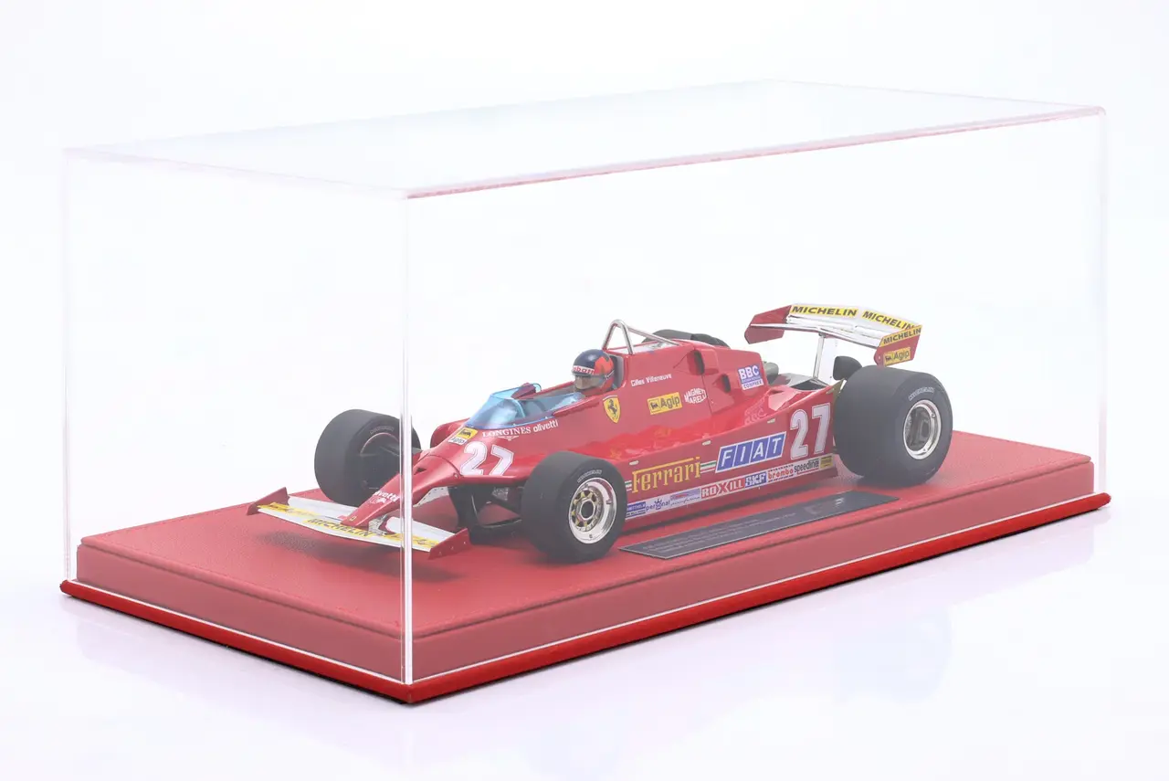 Formule 1 Ferrari 126CX Comprex Turbo #27 GP Ovest Long Beach USA 1991 + Pilot Figure (G.Villeneuve) + Showcase - 1:18 - GP Replicas Formule 1 Ferrari 126CX Comprex Turbo #27 GP Ovest Long Beach USA 1991 + Pilot Figure (G.Villeneuve) + Showcase - 1:18 - GP Replicas