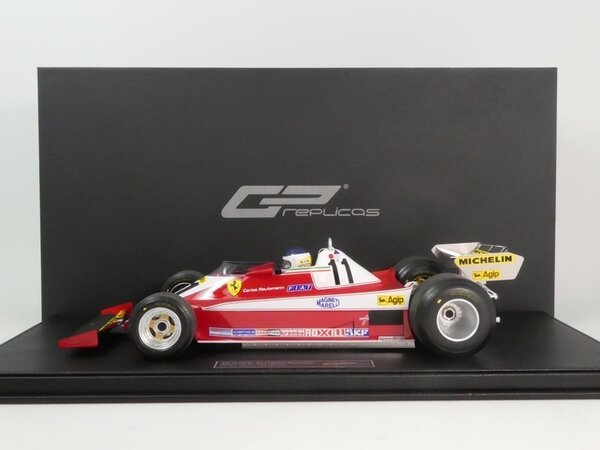 Formule 1 Ferrari 312T3 #11 Winner British GP 1978 + Pilot Figure (C. Reutemann) - 1:12 - GP Replicas Formule 1 Ferrari 312T3 #11 Winner British GP 1978 + Pilot Figure (C. Reutemann) - 1:12 - GP Replicas