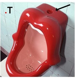 Bathroom Mania porcelain kisses urinal | top-inlet