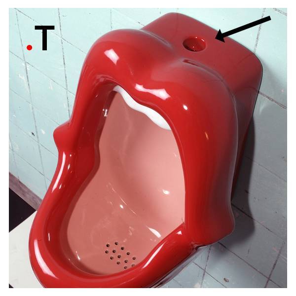 Bathroom Mania porcelain kisses urinal | top-inlet