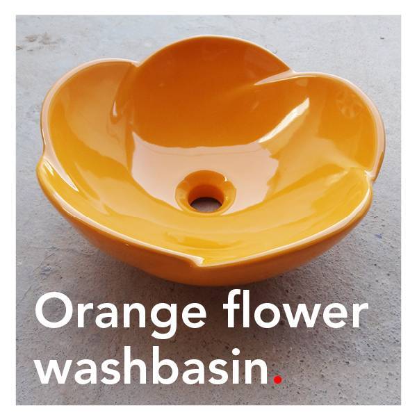 Bathroom Mania porcelain Spring Blossom washbasin | orange