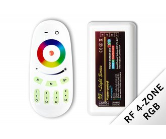 RGB Ledstrip controller with 4-channel RF RC, 12-24V, 18A