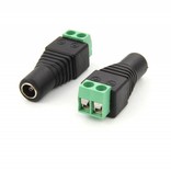 DC jack female 5,5 mm x 2.5 mm to wire screw connector