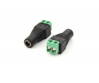 DC jack female 5,5 mm x 2.5 mm to wire screw connector