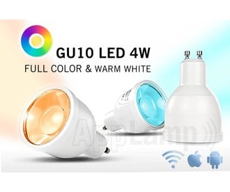 Remote controlled GU10 dimmable LED spotlight, Full Color RGBW, RF, 4W