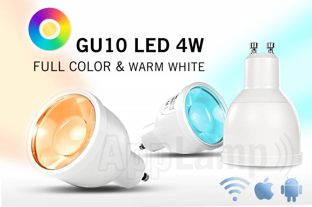 Super Saver 6-PACK 4 Watt GU10 Wi-Fi LED spotlights + Wifi Box + Remote