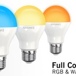 AppLamp Set of 8 RGBW 6 Watt E27 LED light bulbs + remote control