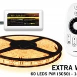 LED strip kit Extra Warm White 300 LED 72W 5M 12V, RF remote dimming