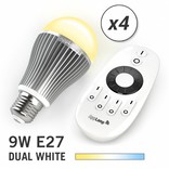 AppLamp Set with 4 Dual White LED bulbs + Remote control