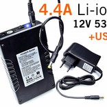 4,4 Ampère 12V Li-Ion Batterij pack - LED Accu Power Bank 4.4A 12V 53W + USB Out