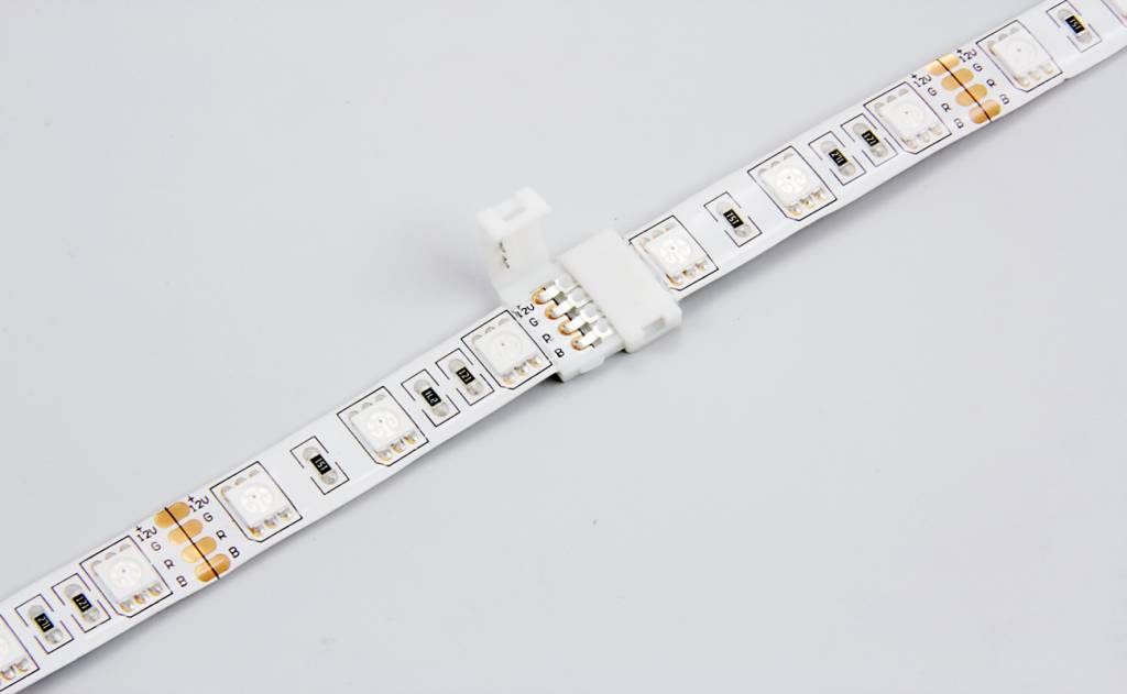RGB LED strip straight connector, solder-free