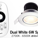 AppLamp Sets with Dual White 6W LED Recessed Downlights and RF Remote control, dimmable 6 Watt 230V