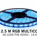 RGB LED strip 2,5 meter, 150 SMD5050 leds