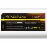Dimmer controller set with RF remote control for use with white ledstrips, 12-24V, 12A