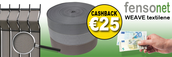Cashback actie Fensonet weave textilene