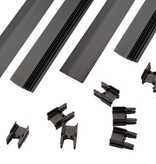 Fensoband End profiles gates 2D 8/6/8 RAL 7016 ( 4st + 14 clips )