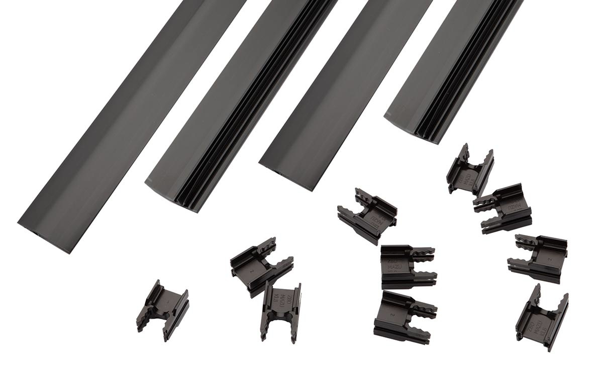 Fensoband End profiles gates 2D 8/6/8 RAL 7016 ( 4st + 14 clips )