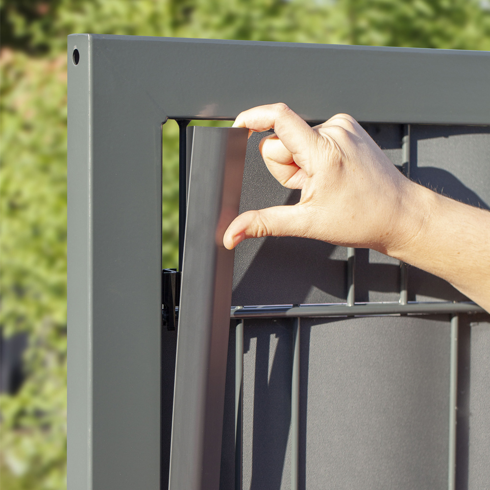 Fensoband End profiles gates 2D 8/6/8 RAL 7016 ( 4st + 14 clips )