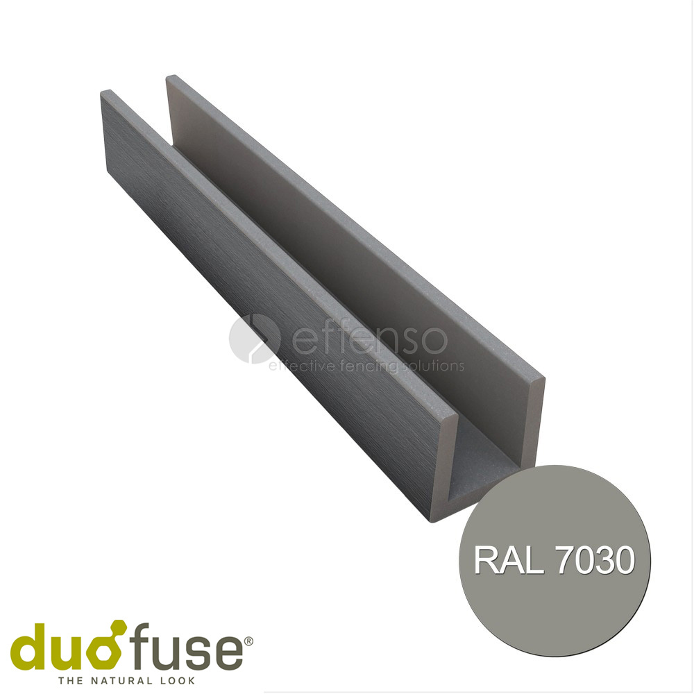 Duo Fuse U-profiel 27mm L:202cm stone grey