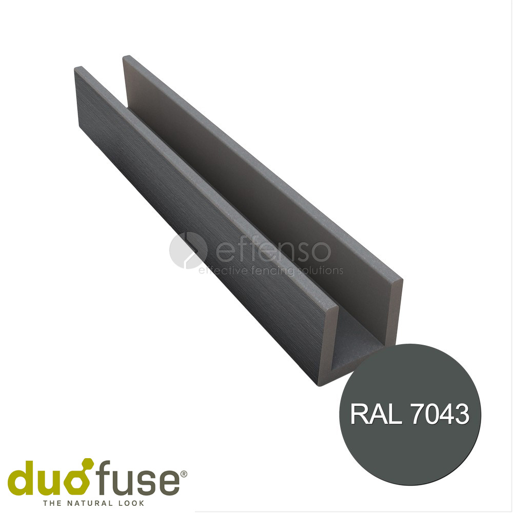 Duo Fuse U-profiel 27mm L:202cm graphite black