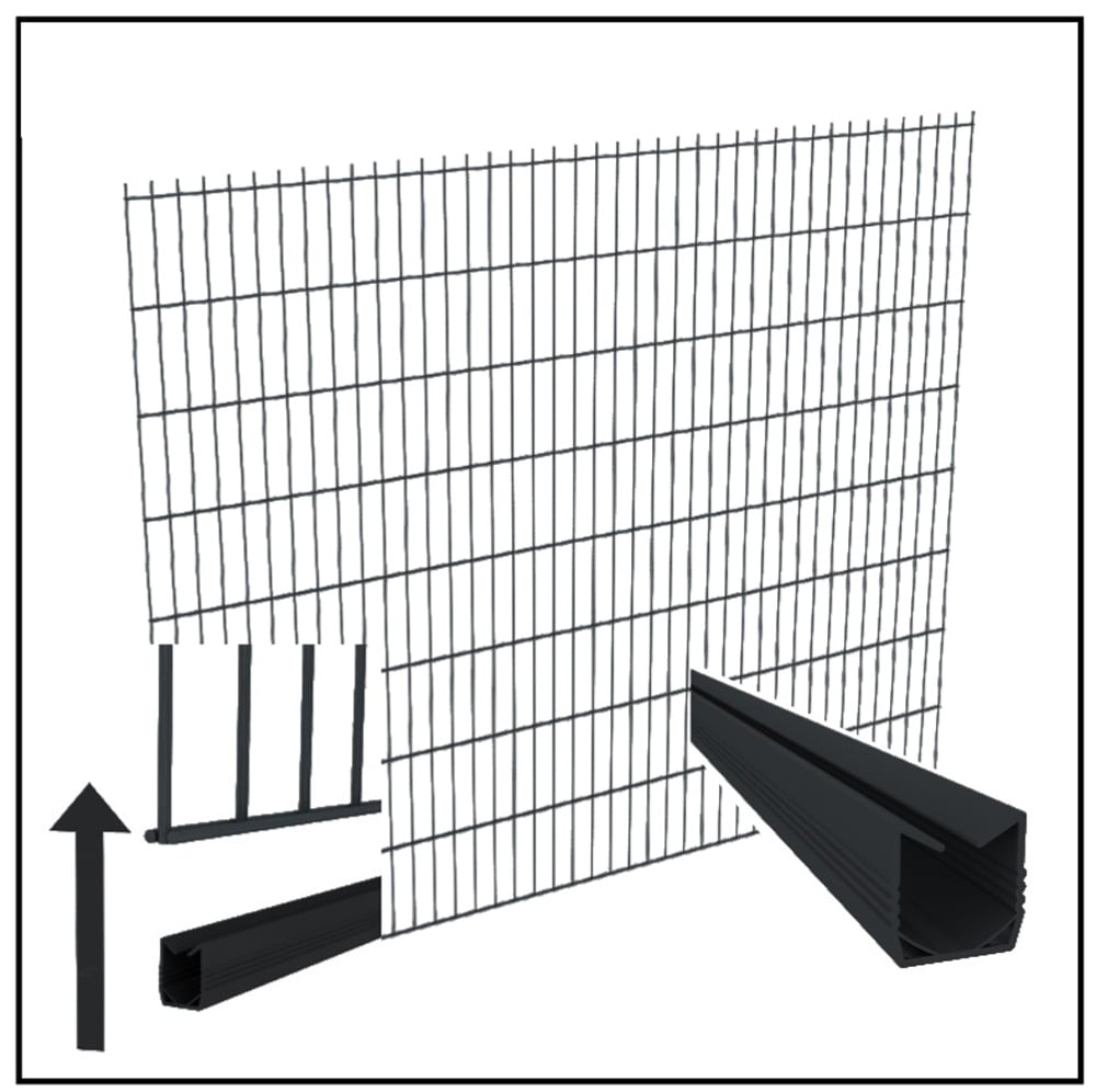 fensoplate composite Fensoplate Composite Kit 2D 8/6/8 H:203 cm L:250cm Graphite Black