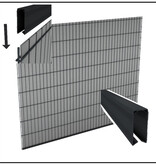 Fensoplate composite Fensoplate Composite Kit 2D 8/6/8 H:203 cm L:250cm Wenge Brown