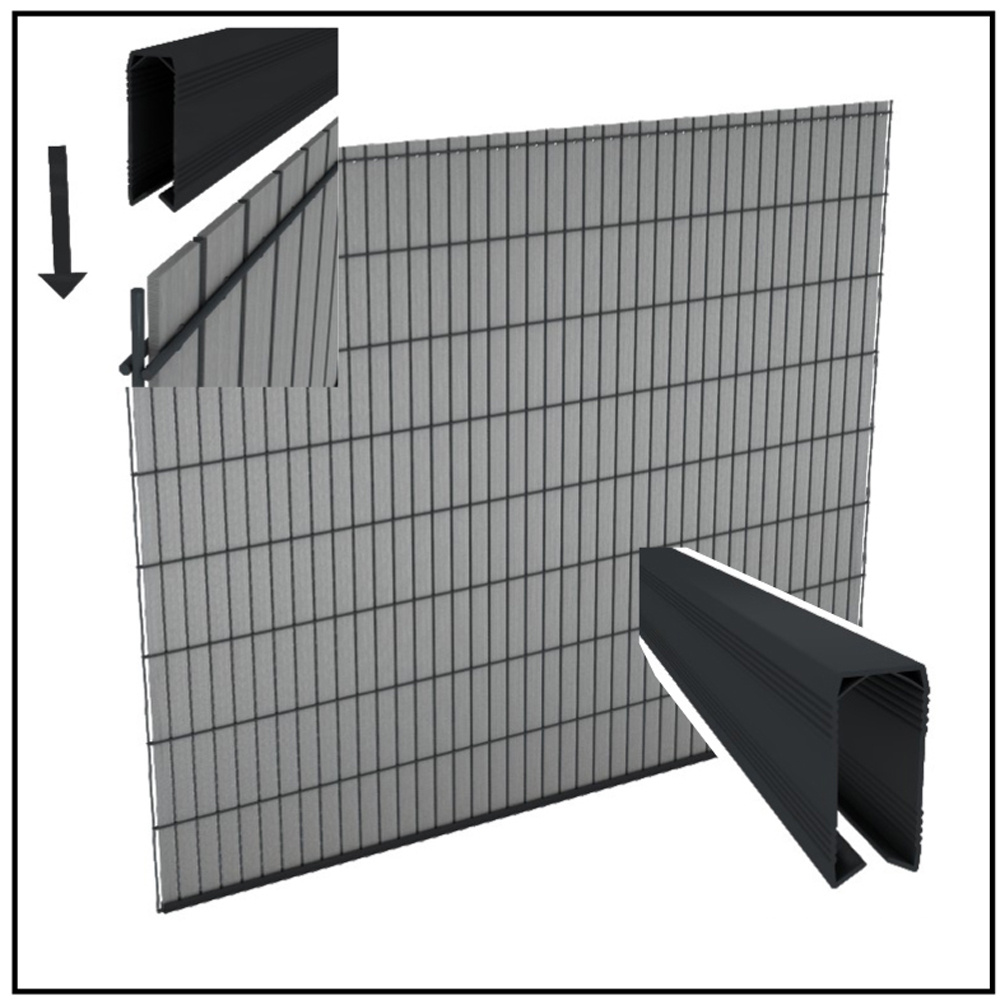Fensoplate composite Fensoplate Composite Kit 2D 8/6/8 H:203 cm L:250cm Wenge Brown