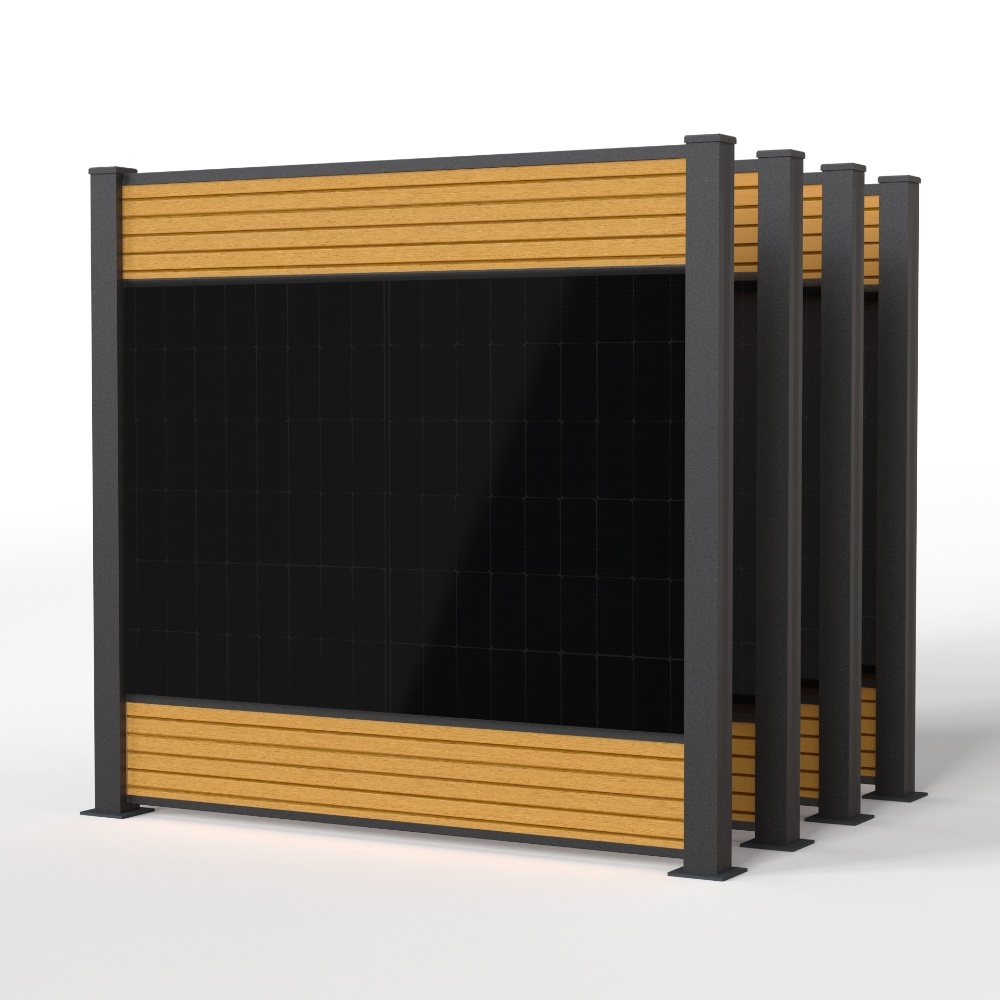 Fensolar FENSOLAR WPC KIT Quatro 1600W H:180cm L: 7,4 m Cedar