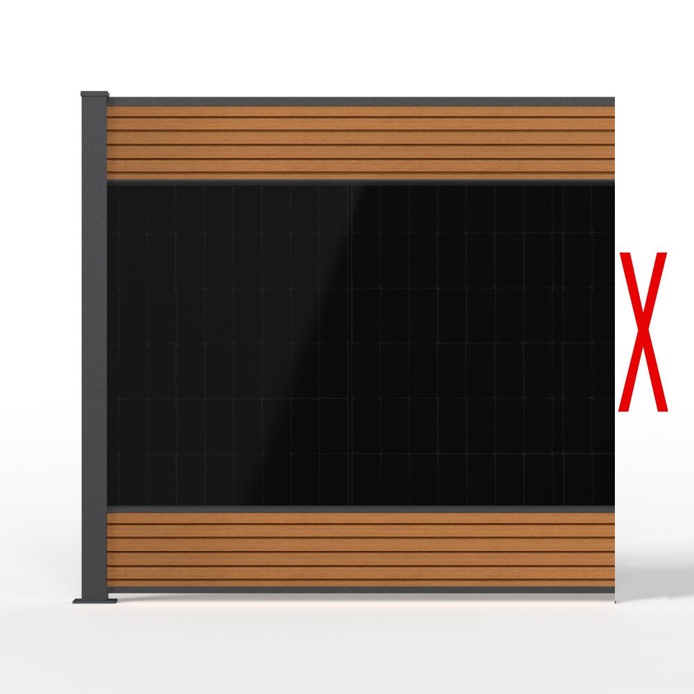 Fensolar FENSOLAR WPC extension module 450W H:180cm L:185cm Teak + 1 post