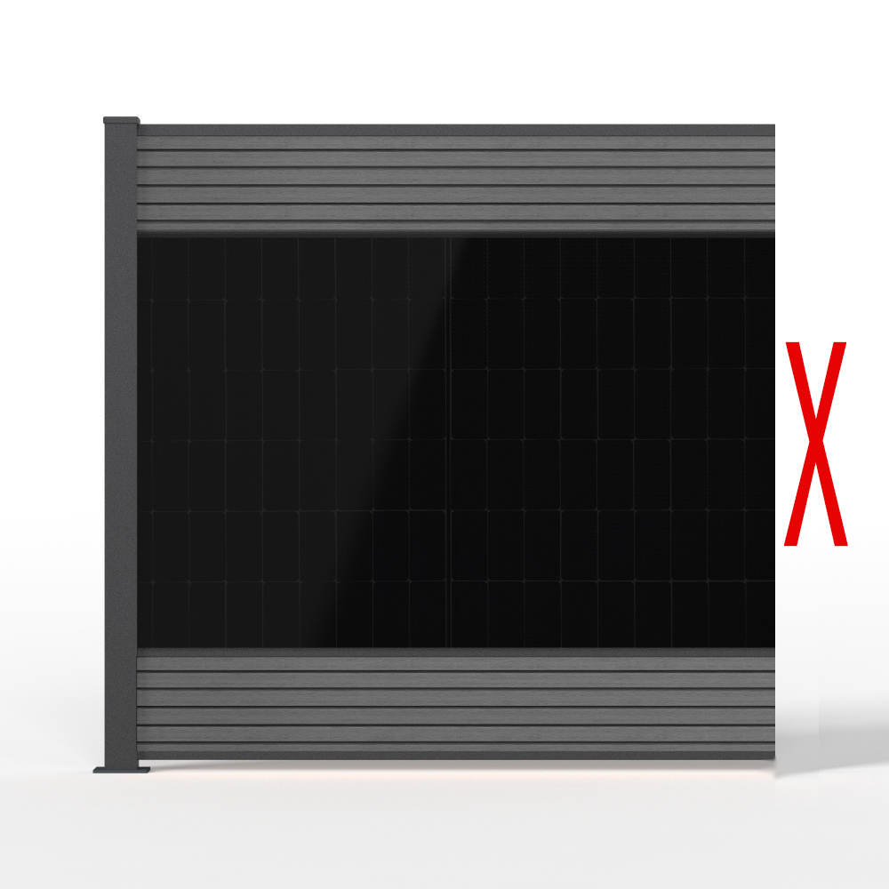 Fensolar FENSOLAR WPC Erweiterungsmodul 450W H:180cm L:185cm Grau + 1 pfoste