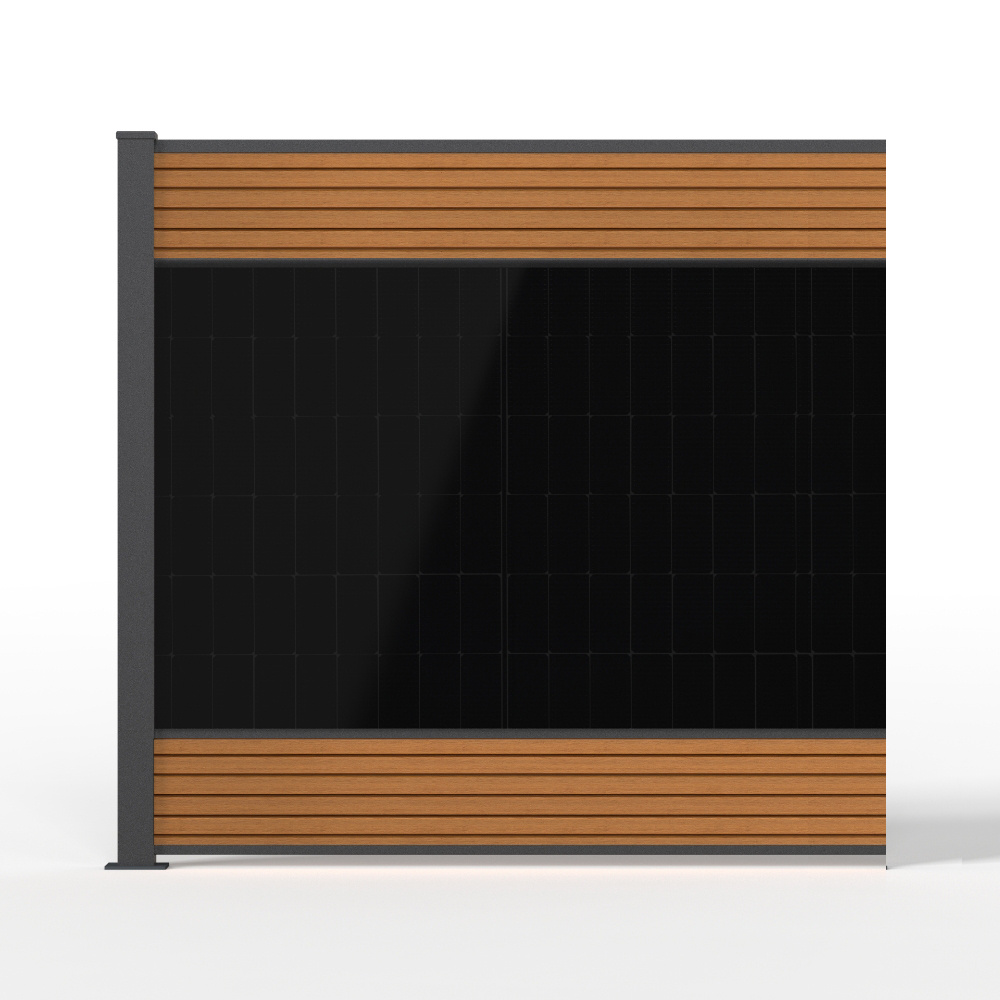 Fensolar FENSOLAR WPC Erweiterungsmodul 450W H:200cm L:185cm Teak + 1 pfoste