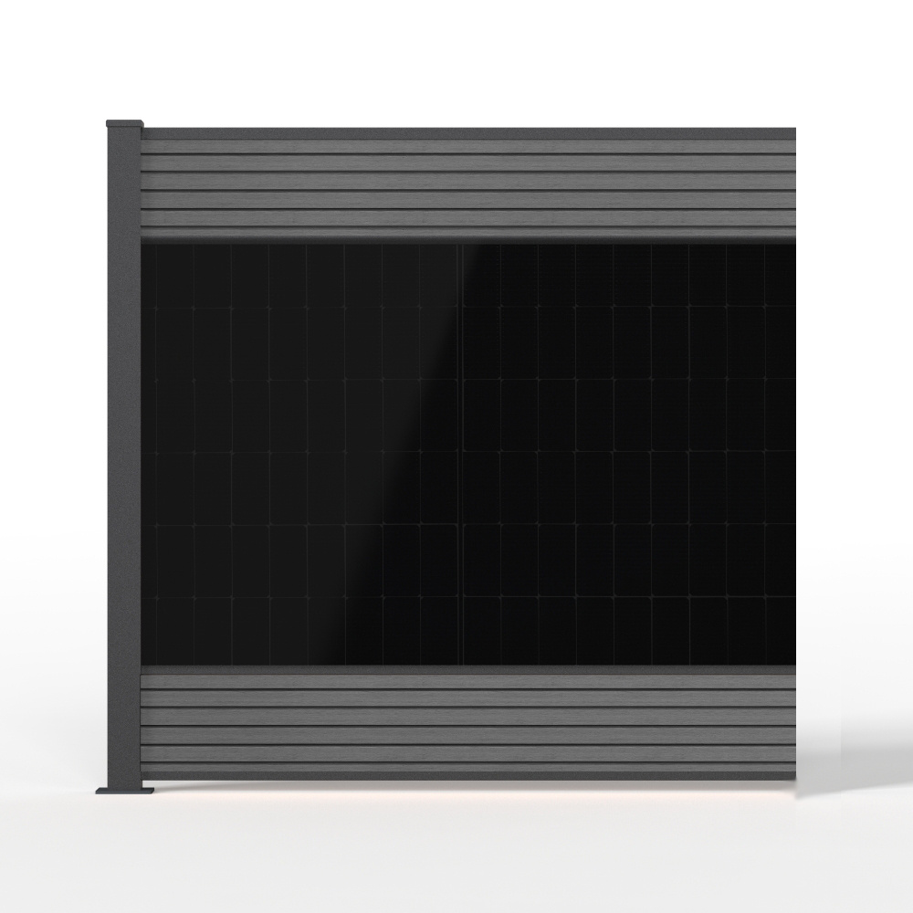 Fensolar FENSOLAR WPC Module d'extension 450W H:200cm L:185cm Gris + 1 poteau