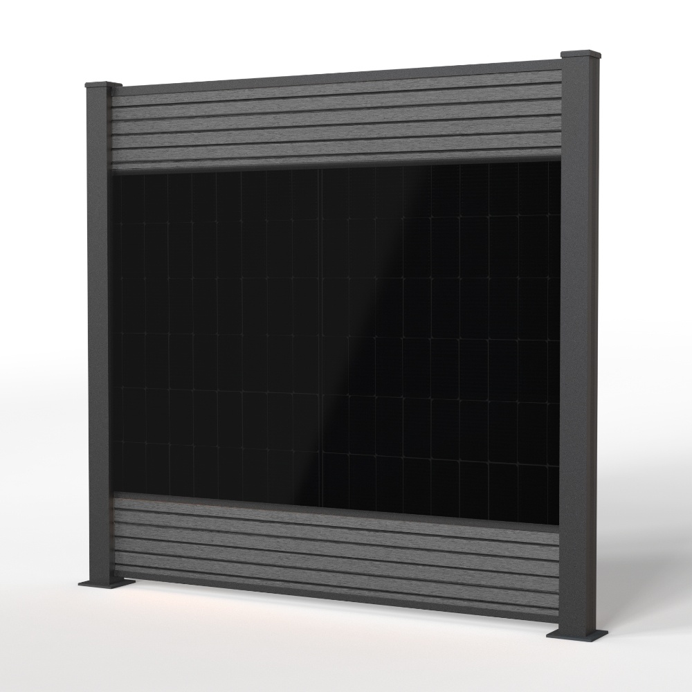 Fensolar FENSOLAR WPC Module d'extension 450W H:200cm L:185cm Gris + 1 poteau