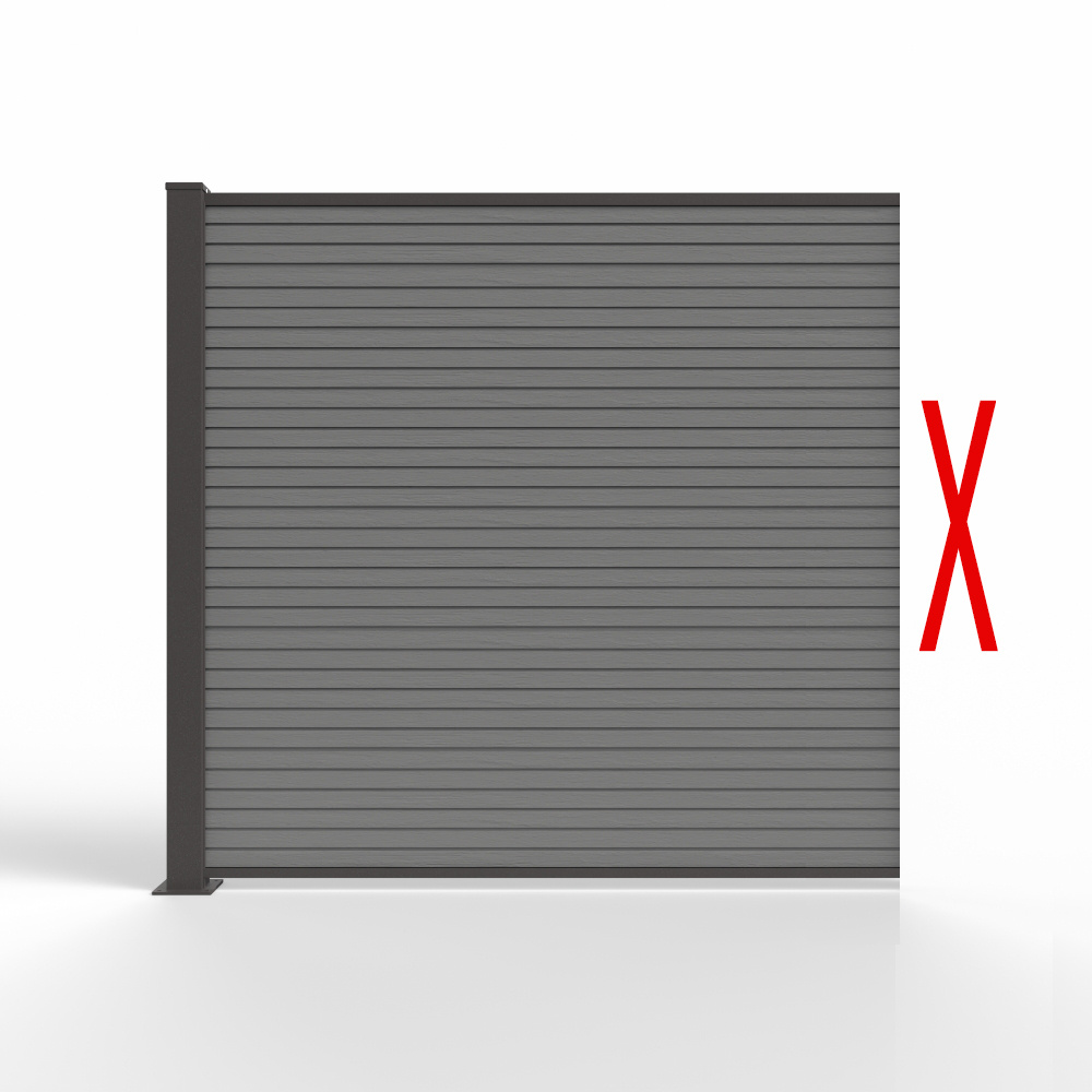 Fensolar FENSOLAR WPC Module d'extension H:180cm L:185cm Gris + 1 poteau