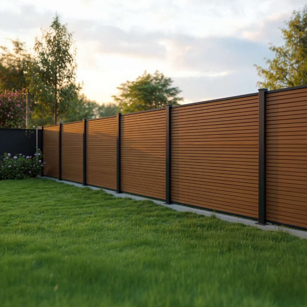 Fensolar FENSOLAR WPC Module d'extension H:200cm L:185cm Teck + 1 poteau