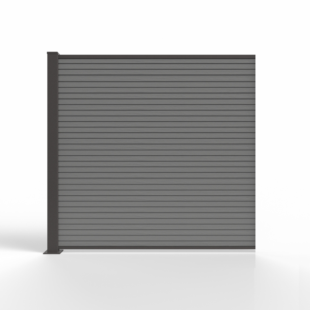 Fensolar FENSOLAR WPC FULL extensiemodukle H:200cm L:185cm Grijs + 1 paal