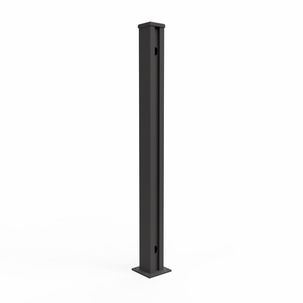 Fensolar FENSOLAR WPC / ALU Eckpfoste H:180 cm mit Fußplatte