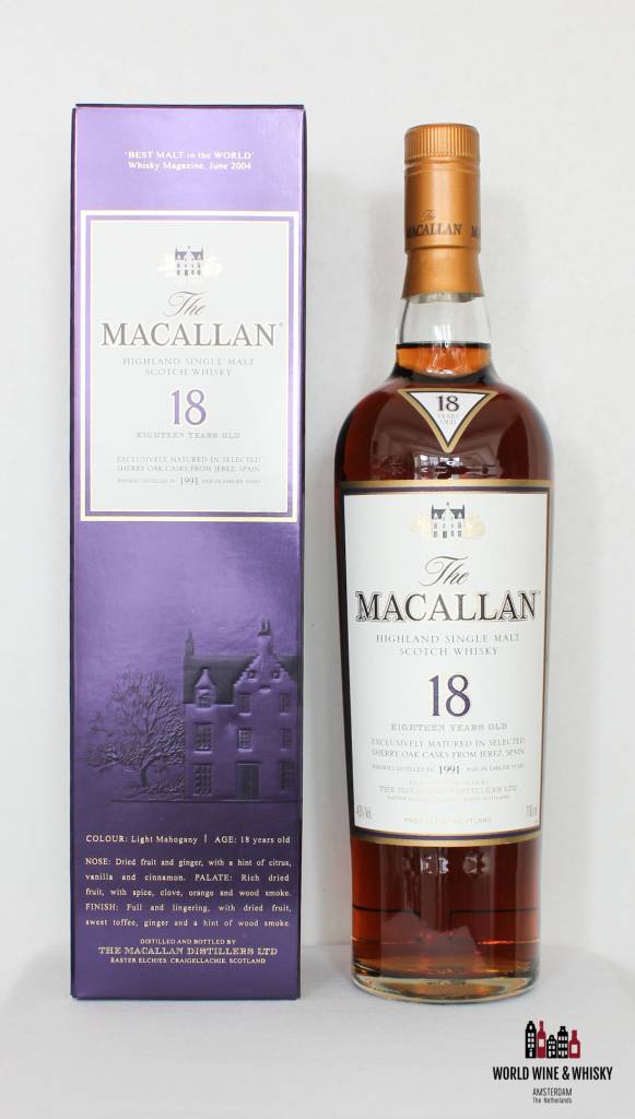 The Macallan 18 Years Old 1991 2009 Sherry Oak 43 At World Wine Whisky World Wine Whisky